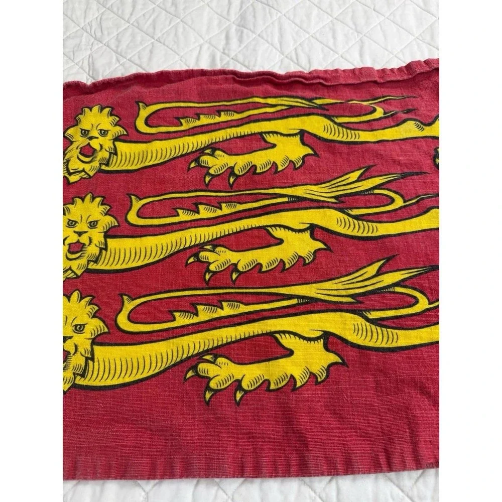 Richard Lion 15x25 English Heritage Banner Linen Cotton Red With Gold Lion UK